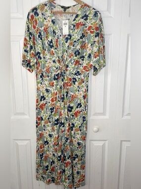 Ralph Lauren Multicolor Floral Tie-Front Maxi Dress 2X